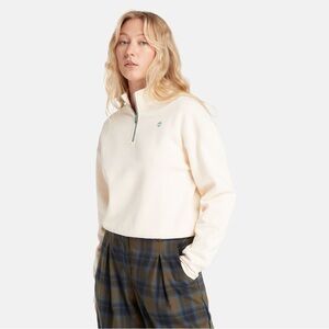 Timberland Woman’s Core + Funnel Neck Sweatshirt In Beige SZ. L